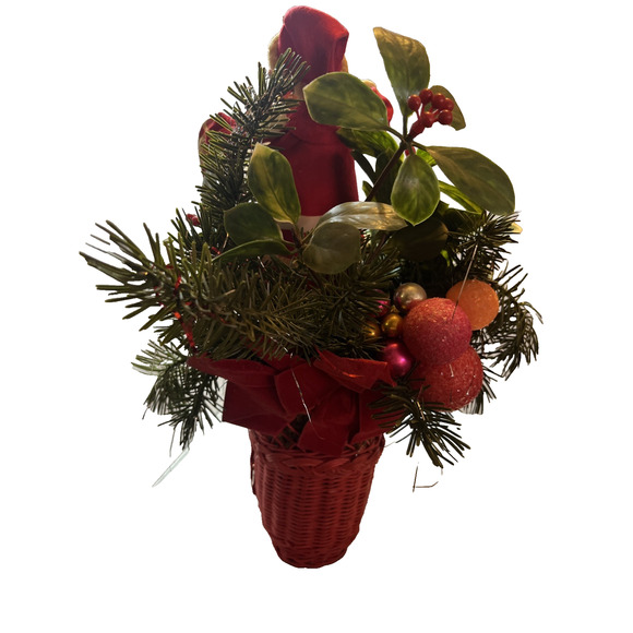 Vintage Fugly Santa in Shoe Christmas Centerpiece Mid Century - Picture 6 of 7